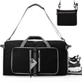 thumbnail image 2 of GYNKY Travel Duffle Bag 24" Foldable Weekender Bags Men Women, 60L Carry on Waterproof Overnight Bag Gym Bag with Shoes Compartment Trolley Sleeve, Large Packable Tote Duffel Bag for Sports Plane, 2 of 11