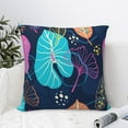 thumbnail image 6 of YFYANG Square Decorative Throw Pillow Case (Without Pillow Insert), Abstract Leaf Line Texture Bedroom Sofa Car Cushion Cover, 12"x12", 6 of 9