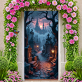 thumbnail image 5 of Gothic Design Halloween Banner Spooky Graveyard Full Moon Haunted Backdrop for Halloween Party Decoration Night Event, 5 of 5