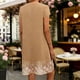 thumbnail image 5 of TaTaai Women's Spring Summer Printed Dress Short Sleeve Round Neck Loose Fit Knee Length Chiffon Shift Dress with Floral Hem Casual Gift, 5 of 6