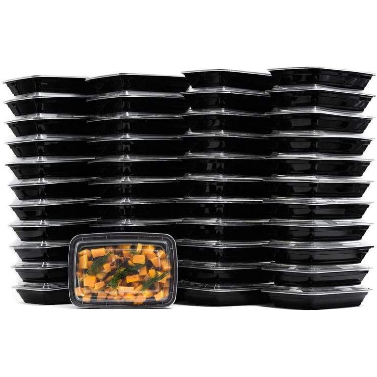 150 Pack - Sazon 32oz Rectangular Meal Prep Containers, Reusable, Stackable, Microwave/Dishwasher/Freezer Safe, BPA Free