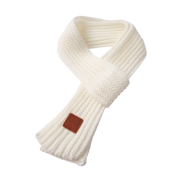 FOCUSNORM Kids Knitted Scarf Letter Patterns Neckerchief Neck Warmer Shawl