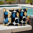 thumbnail image 2 of Outdoor Pillow Cover Abstract Blue Black Yellow Dots Set of 2 Waterproof Throw Pillowcases Modern Art Decorative Patio Furniture Pillows for Couch Garden Indoor & Outdoor Use, 2 of 9