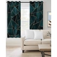 thumbnail image 2 of Dark Green Geometric Blackout Curtains for Bedroom/Living Room, Thermal Insulated Kitchen Curtains, Modern Abstract Art Grommet Darkening Window Treatment Drapes 52"x72"x2, 2 of 8