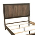thumbnail image 3 of Modern Queen Size Bed w Tall Panel Headboard- Rustic Brown Wood, 3 of 6