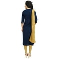 thumbnail image 3 of Atasi Women's Casual Navy Blue Rayon Gotta Patti Work Straight Kurti Clothing - 24, 3 of 5
