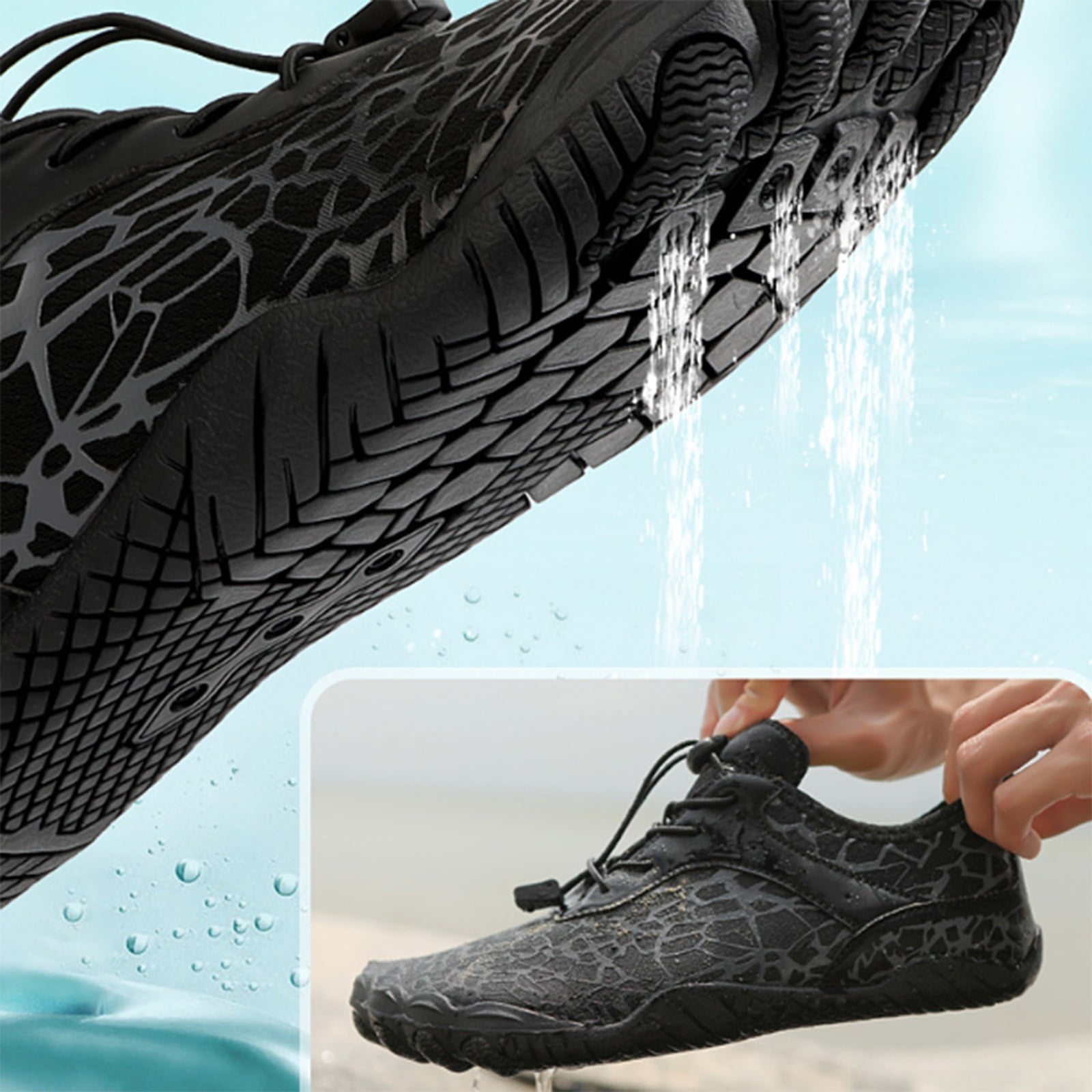 Mens Walking Shoes Wide Width Velcro Straps Grounding Shoes with Copper, Grounded Barefoot Footwear Shoes for Womens Mens Soft Comfortable