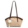 thumbnail image 1 of Bolso Hombro Tote para Axila Terciopelo Piel Ante Informal Gran Capacidad B (Beige), 1 of 9