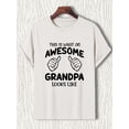 thumbnail image 1 of Camiseta gráfica "Abuelo Impresionante" para hombre - Informal y deportiva, transpirable, cuello redondo, lavable a máquina - Regalo perfecto de verano, camiseta deportiva de ocio, 1 of 5
