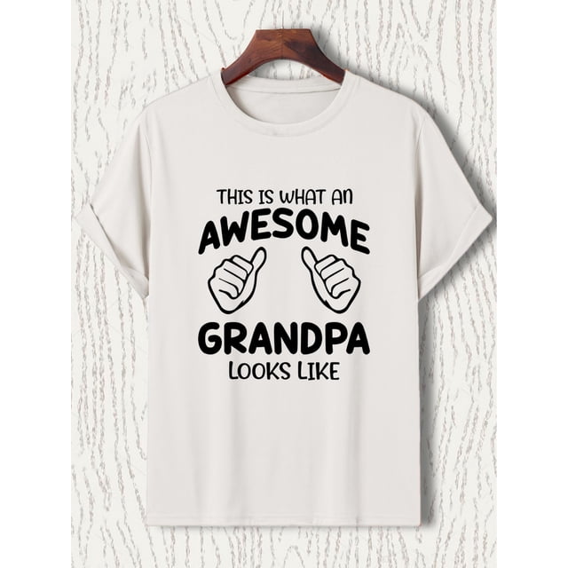 Camiseta gráfica "Abuelo Impresionante" para hombre - Informal y deportiva, transpirable, cuello redondo, lavable a máquina - Regalo perfecto de verano, camiseta deportiva de ocio
