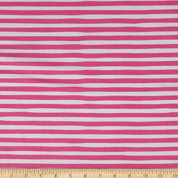 Robert Kaufman Kaufman Magical Rainbow Unicorns Stripes Pink Fabric