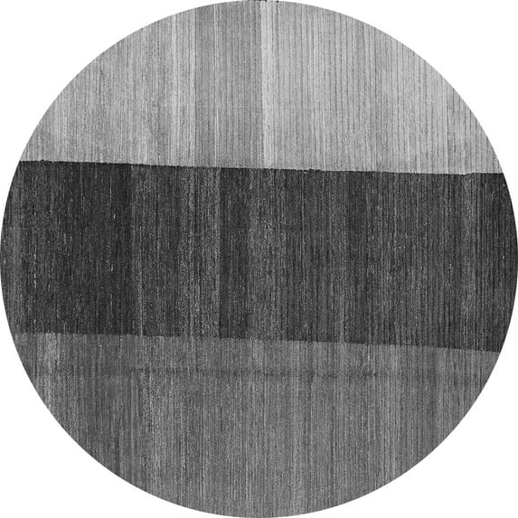 Ahgly Company Indoor Round Abstract Gray Contemporary Area Rugs, 6' Round