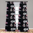 thumbnail image 4 of Ambesonne Emoji Curtains, Digital Themed Pixel Print, Pair of 28"x84", Charcoal Grey and Multicolor, 4 of 5