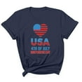 thumbnail image 2 of Fourth of July Clothes Cadancy,Summer Short Sleeve Tops for Work 2025 Trendy,Cute Clothes Over 50,Usa American Patriotic Flag Red White Blue Shirt Round Neck,Ropa Mujer,Dark Blue L, 2 of 5