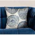 thumbnail image 2 of Plutus Seashell Haven Blue, cream Motif Luxury Throw Pillow Double sided 18" x 18", 2 of 2