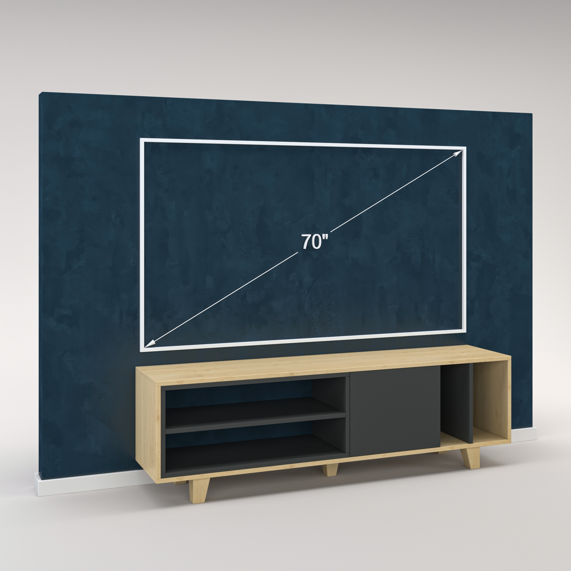 Ada Home Décor 2 Tier Rosmar TV Stand for TVs up to 63", Anthracite
