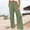 Green, variant on Women's Classic Cotton Linen Casual Pants with Elastic Waist and Pockets, Lightweight for Beach, Vacation and Daily Life Pink XXL