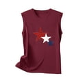 thumbnail image 3 of WREESH Women's Patriotic Round Neck Tank a Sleeveless Crewneck Tank Top with Graphic Prints and a Comfortable Design Red, 3 of 5