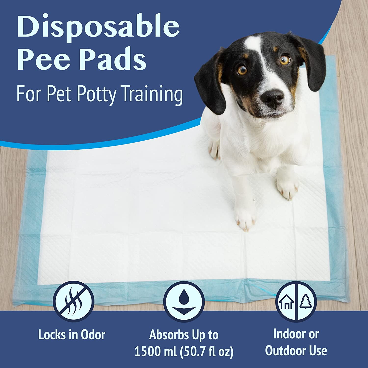Happy Nites Dog Pee Pads - XL Puppy Pads with Leak-Proof Protection & Adhesive Tags for Pet Training