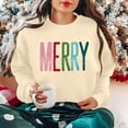 thumbnail image 5 of Craaazy Women's Christmas Shirt Long Sleeve Merry Christmas Sweatshirts Casual Pullover Tops Gifts, 5 of 9