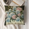 thumbnail image 3 of YINGXI Blue Hydrangea Throw Pillow Covers Bless This Home Sweet Home Flower Welcome Spring Summer Decor Farmhouse Decorative Throw Pillows Cases Outdoor Decorations 18x18in, 3 of 5