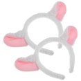 thumbnail image 3 of ColoMX 2 diademas con orejas y cuernos de oveja, diadema de peluche de cabra, accesorios para disfraz de cordero, suministros para fiestas de cumpleaños y cosplay, color blanco, 3 of 8