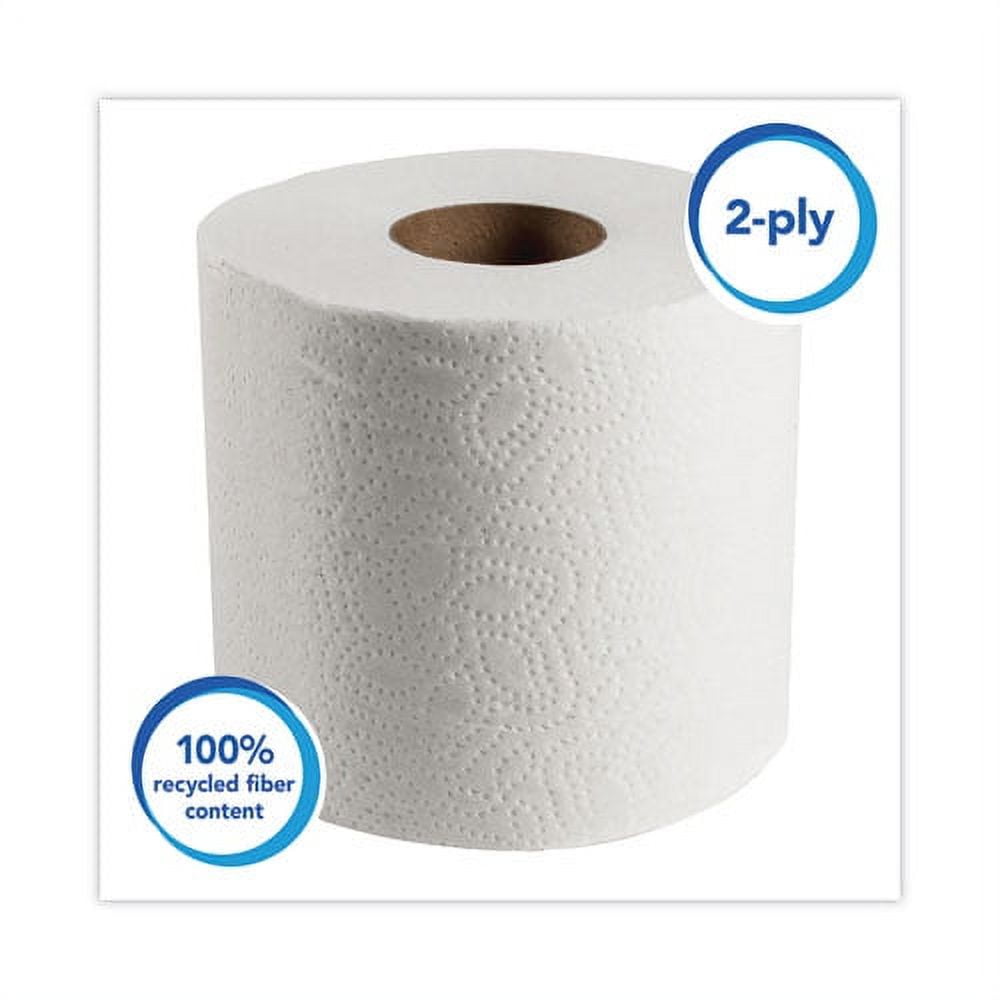 Essential 100% Recycled Fiber Srb Bathroom Tissue, Septic Safe, 2-Ply, White, 506 Sheets/roll, 80 Rolls/carton | Bundle of 5 Cartons