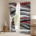 thumbnail image 3 of Homewish Stripe Line Pattern Blackout Curtains Set of 2 (52x84 Each),Modern Abstract Geometric Window Curtains,Gray Red White Curtains and Drapes For Girl Teens,Breathable Home Decor, 3 of 6