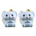 thumbnail image 2 of Sunjoy Tech 2Pcs Elephant Figurine Beautifully Resin Small Dummy Elephant Statue Gardening Decoration Home Decor, 2 of 8