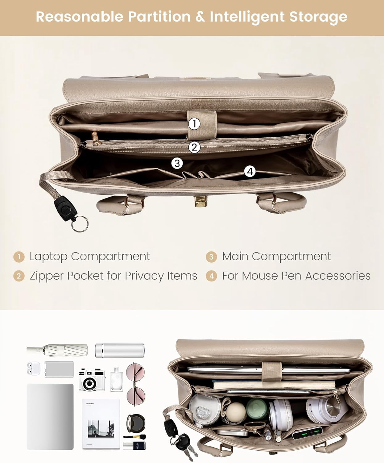 LOVEVOOK Laptop Bag for Women Work Tote 15.6 Inch Briefcase Messenger Bag Waterproof for Business Office Dating