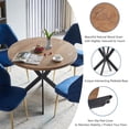 thumbnail image 7 of NORDICANA 3-Pieces 37-in Dining Table Set for 2 - Space Saving MDF Round Table with 2 Chairs Velvet Upholstered, 7 of 7