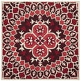 thumbnail image 2 of SAFAVIEH Bellagio Zoja Floral Wool Area Rug, Red/Ivory, 5' x 5' Square, 2 of 11