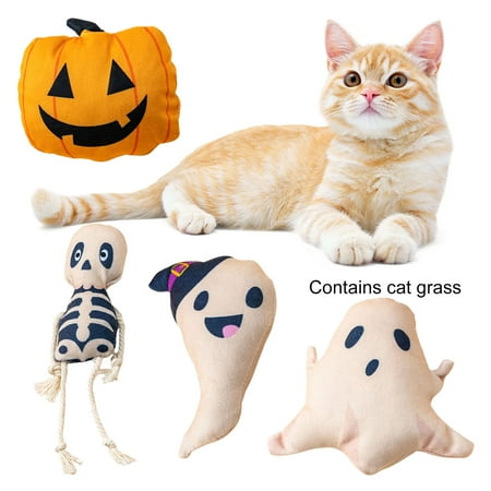 Hevirgo Durable Bite-Resistant Cat Toy with Catnip Teeth Cleaning Play Toy Halloween Plush Doll for Pets Ensuring Hours of Entertainment Perfect Pet Supplies