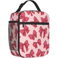 thumbnail image 2 of Polka Dot Red Bow Insulated Lunch Bag, Lunch Box for Office Travel, Lunch Bag for Men and Women, 2 of 6