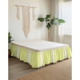 thumbnail image 2 of Yellow White Stripe Wrap Around Bed Skirts for California King Bed 18" Drop,Bed Skirt with Adjustable Elastic Belt Dust Ruffle Bed Valance for Bedroom Modern Rustic Vertical Striped Bed Frame Cover, 2 of 7