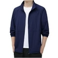 thumbnail image 2 of Zedker Men's Bomber Jacket Lightweight Casual Stylish Light Flight Jacket Windbreaker Jackets Dark Blue XXXXL, 2 of 9