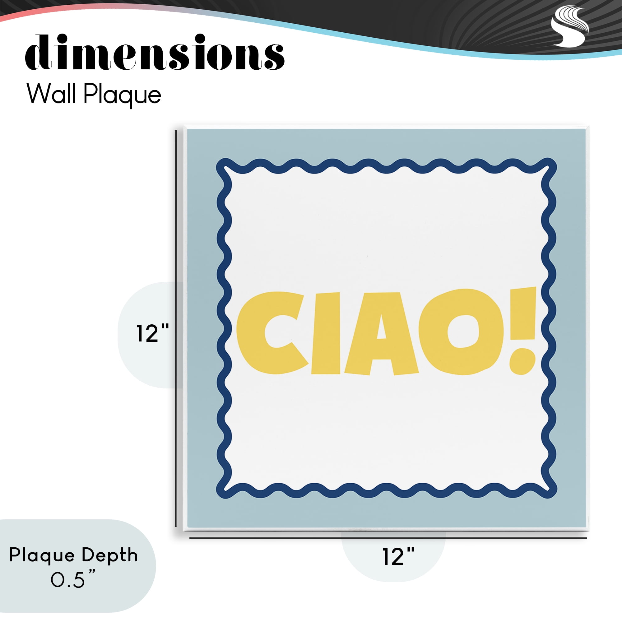 Stupell Industries CIAO! Bold Yellow Typography Wall Plaque Art, design by SD Graphics Studio