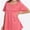 Fushia, variant on Plus Size Tops for Womens Summer Clothes Short Sleeve Shirts Casual V Neck Tshirt