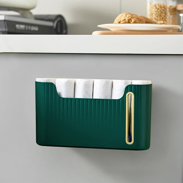 Bolsa de Plástico, Bolsa de Plástico, Soporte de Pared o Adhesivo, Dispensador Colgante de Almacenamiento, Organizador de Bolsas de Basura Colgantes Lavables para Bolsas de Plástico