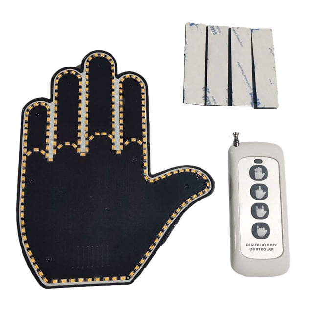 Scienceny Luz de dedo para coche con control remoto, amplia aplicación, larga duración, luz de dedo medio claramente visible para coche Automoción decorativa y accesorios