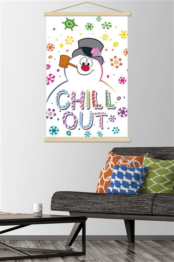 Frosty The Snowman - Chill Out Wall Poster with Wooden Magnetic Frame, 22.375" x 34"