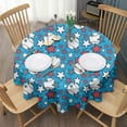 thumbnail image 3 of Blue Stars and Baseballs Pattern Round Tablecloth 60"x60",Wrinkle Wipeable Table Cloth for Kitchen Dining Room Picnic Patio Party, 3 of 6