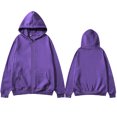 thumbnail image 5 of WTOBBY Women's Off Shoulder Zipper Hoodie Sweatshirt Fashion Clothing Casual Jacket, Modern Cropped Style with Front Pocket and Comfortable Streetwear Look,Purple XL, 5 of 5