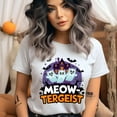 thumbnail image 3 of Meow-tergeist Ghost Cat Shirt for Adults, Funny Haunted House Tee, Light Pink, Size M, 3 of 6