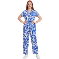 thumbnail image 1 of Conjunto 2 Piezas Estampado Floral, Camisa con Cinturón y Pantalón Amplio, Look Fresco y Elegante para Mujer, 1 of 5