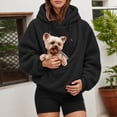 thumbnail image 2 of Women's Oversized Hooded Sweatshirt With Pet Pouch Front Pocket, Lined Pullover Hoodie For Small Dogs Cats And Daily Wear, 2 of 7