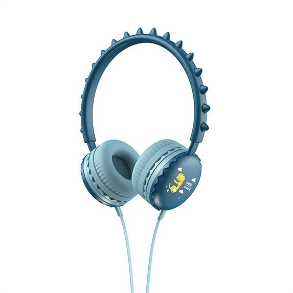 Linyer Wired Headphones Ergonomic Children Earphones Adjustable Headband Students Teens Cute Headset Household Travel Computer Tablets Dark Blue