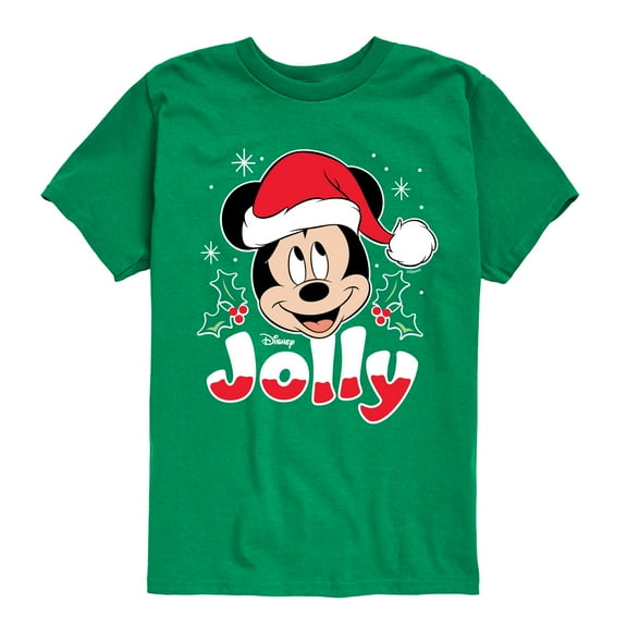 Disney - Jolly Mickey Christmas - Toddler & Youth Short Sleeve Graphic T-Shirt