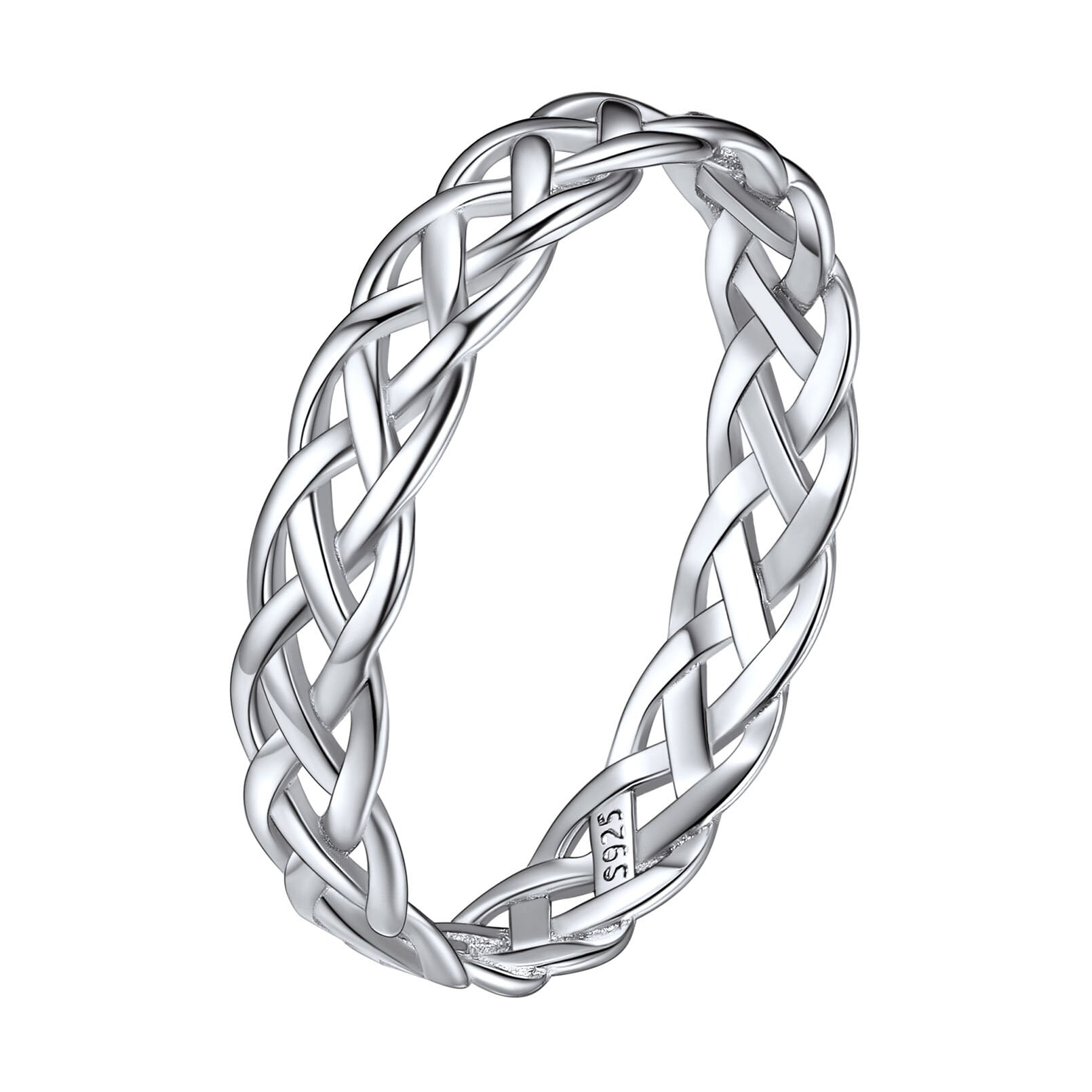 High Polish 925 Sterling Silver Celtic Knot Ring for Women 
