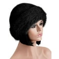thumbnail image 3 of Spencer Women's Faux Fur Hats Fluffy Bucket Hat Russian Style Outdoor Winter Warm Cap for Girls, Black, 3 of 9